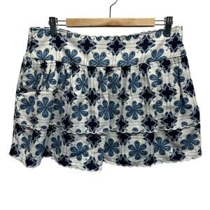 Aquabendita x Target Blue‎ Floral Linen Mini Skirt – Boho Indie Coastal